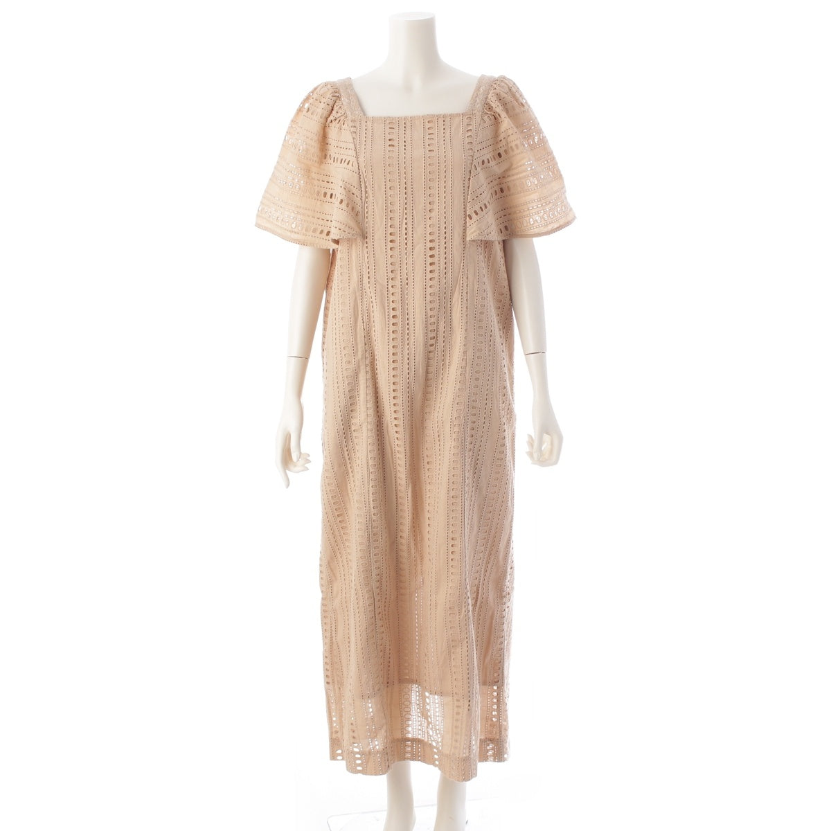 NE QUITTEZ PAS cotton cutwork tunic one piece 010451GY1 beige M