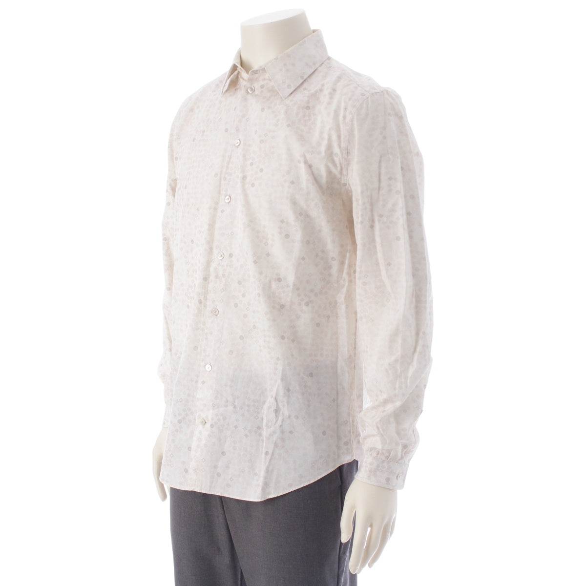LOUIS VUITTON cotton Monogram Long sleeve shirt white M