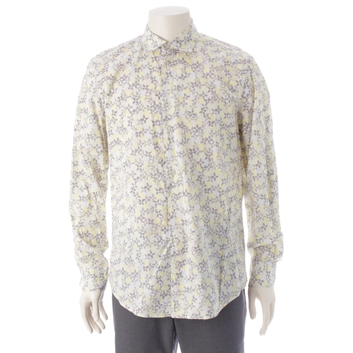 LOUIS VUITTON cotton Monogram Long sleeve shirt Yellow x gray M
