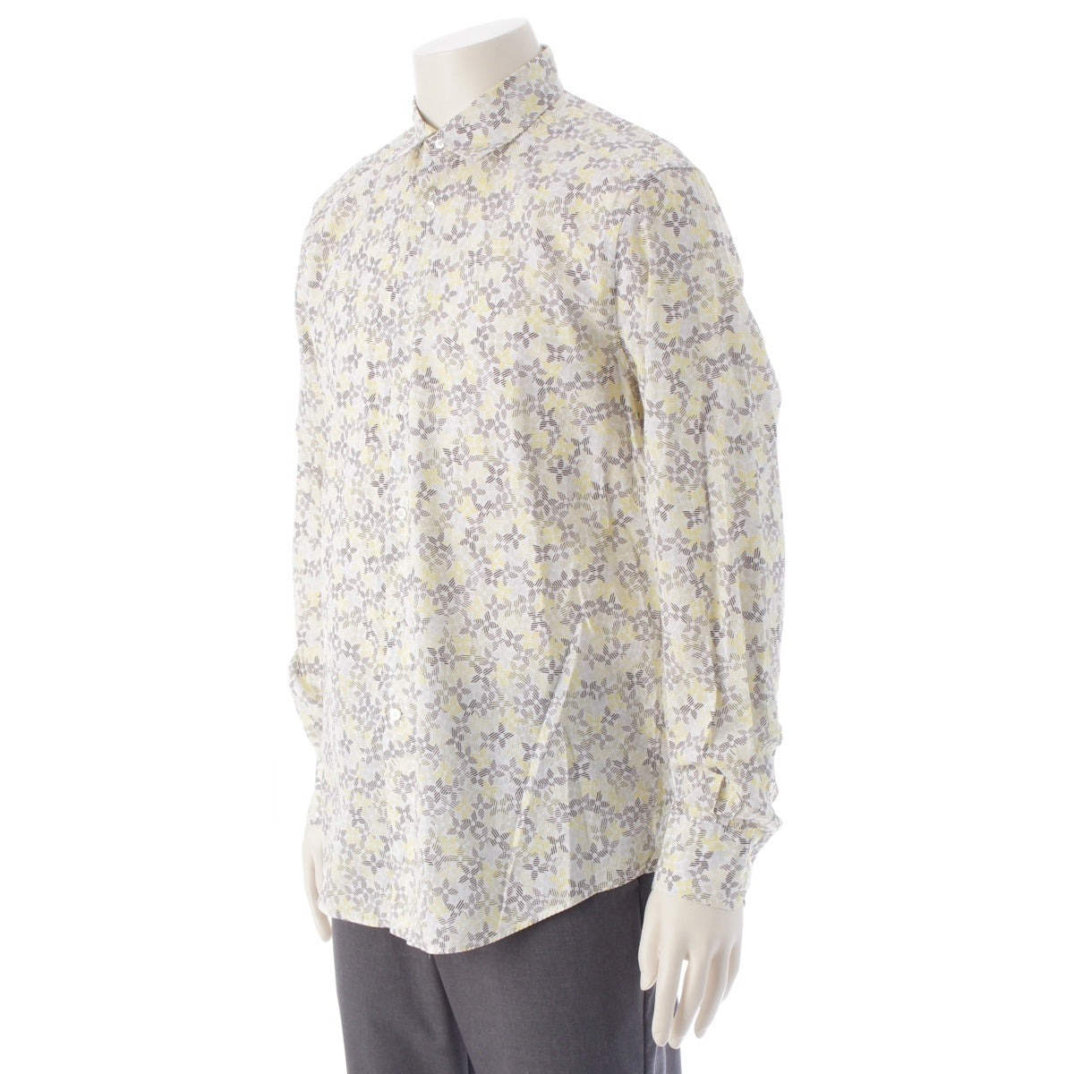 LOUIS VUITTON cotton Monogram Long sleeve shirt Yellow x gray M