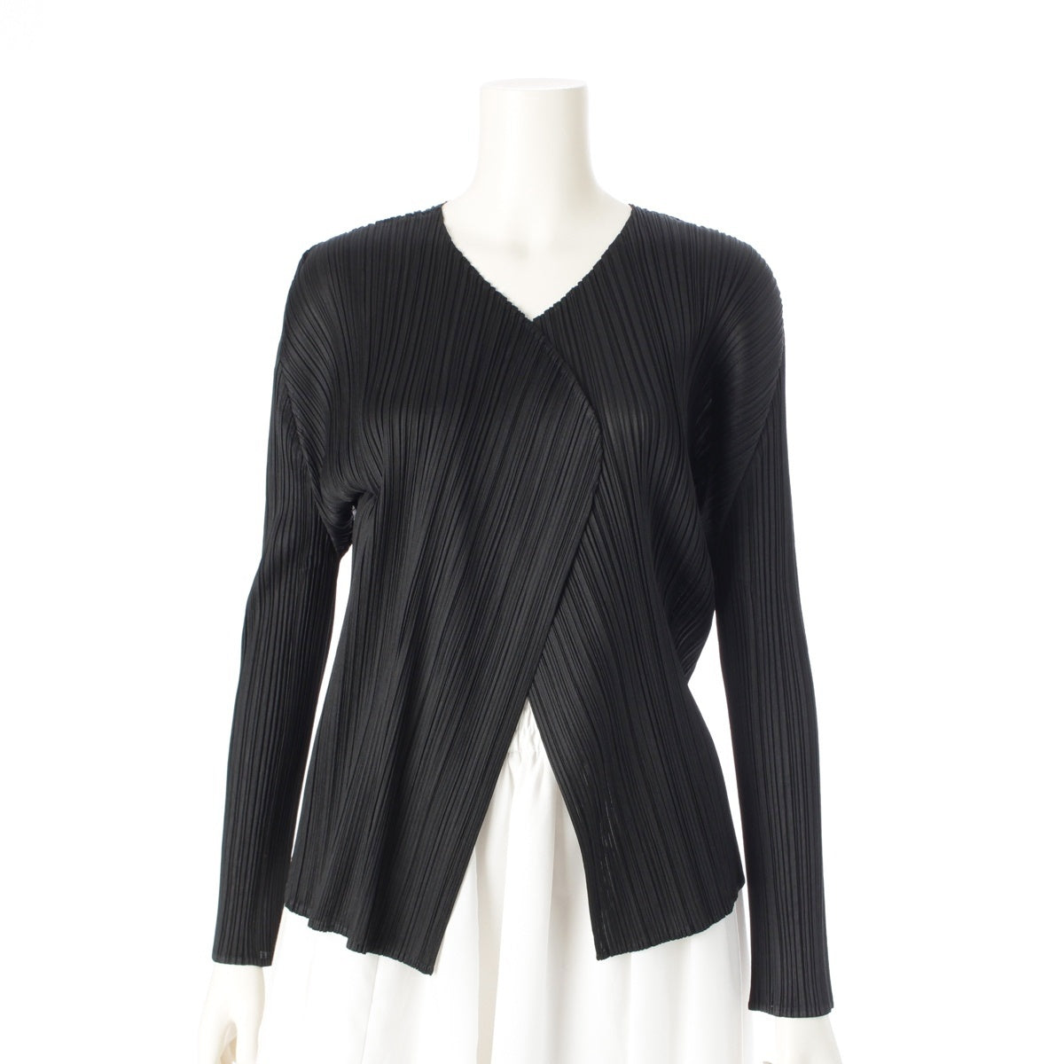 PLEATS PLEASE ISSEY  Buttonless Long Sleeve cardigan tops PP55-J0103 black 3