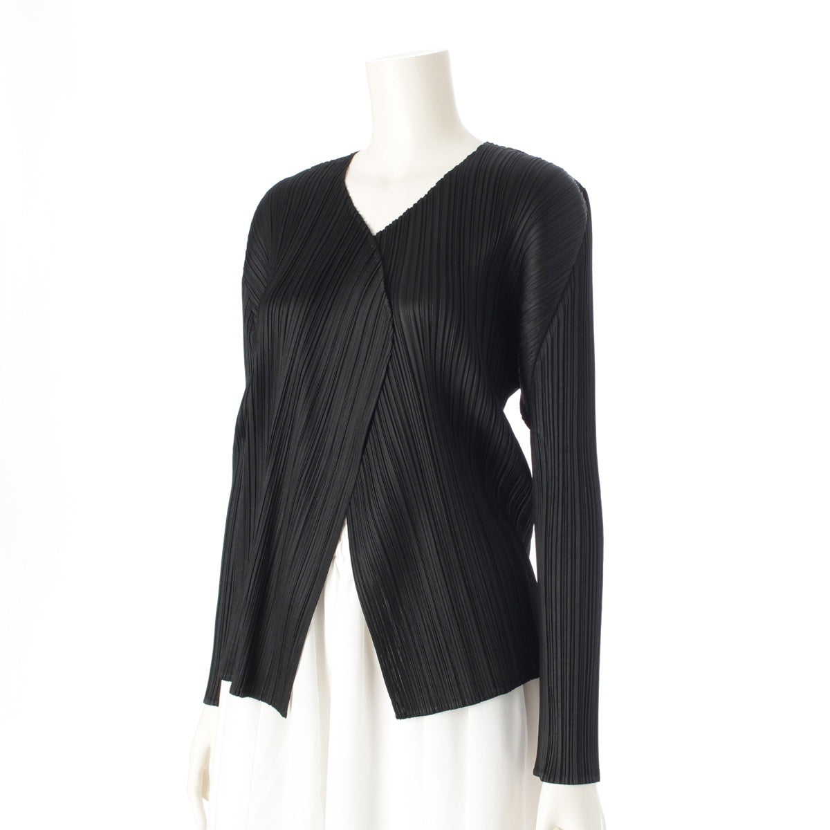 PLEATS PLEASE ISSEY  Buttonless Long Sleeve cardigan tops PP55-J0103 black 3