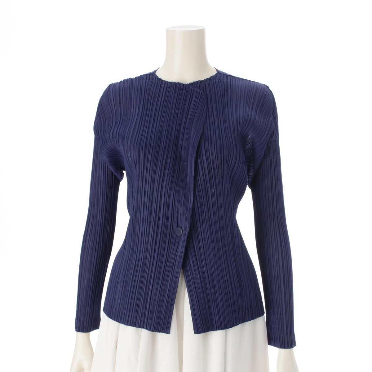 PLEATS PLEASE ISSEY  Layered Long Sleeve cardigan tops PP51-J0812 Navy 3