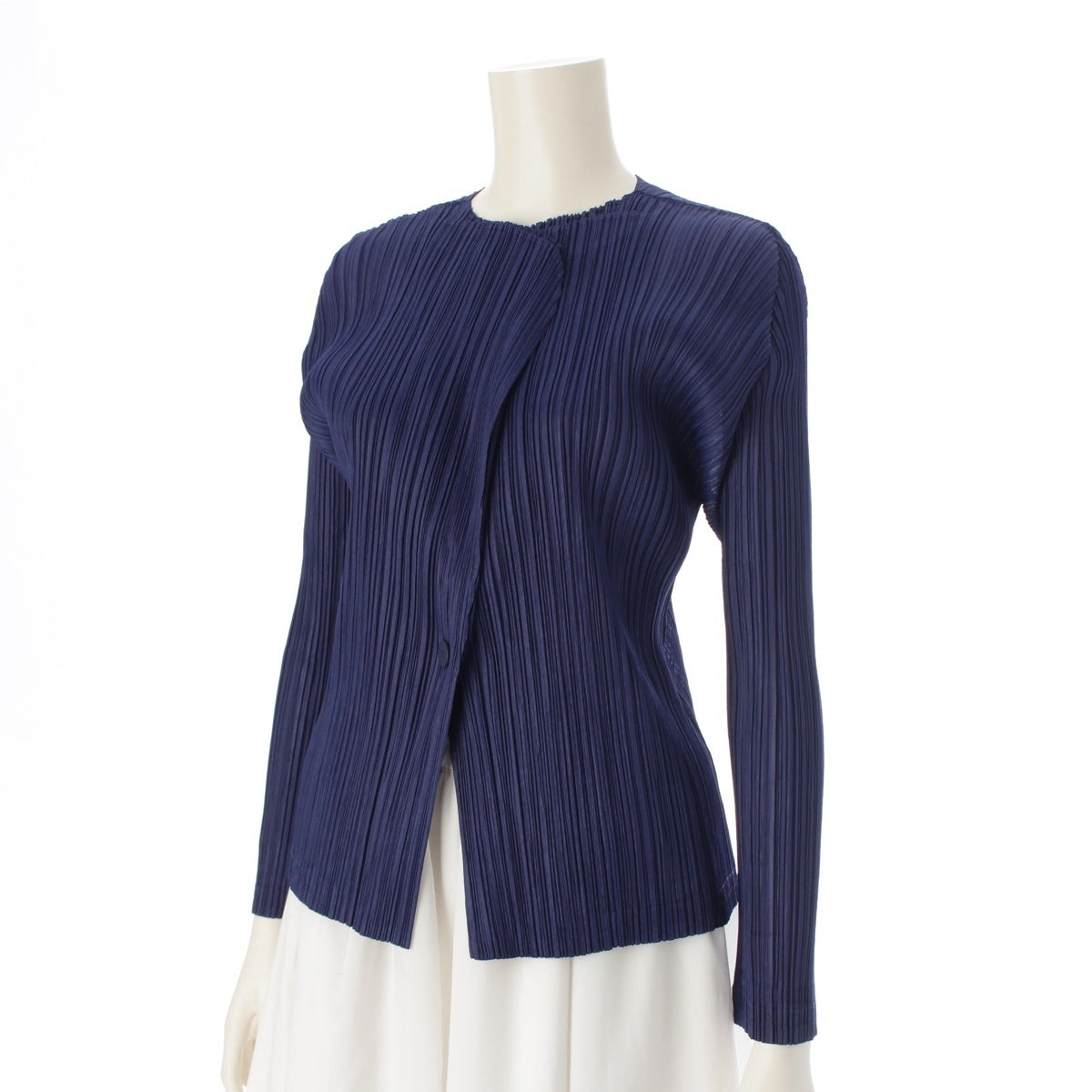 PLEATS PLEASE ISSEY  Layered Long Sleeve cardigan tops PP51-J0812 Navy 3