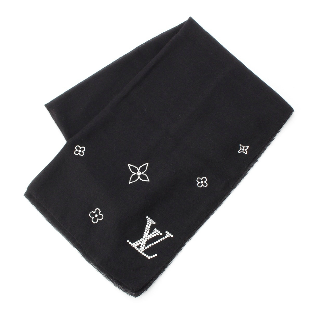 LOUIS VUITTON Etol Monte Carlo cashmere Bijoux Stall shawl M74268 black