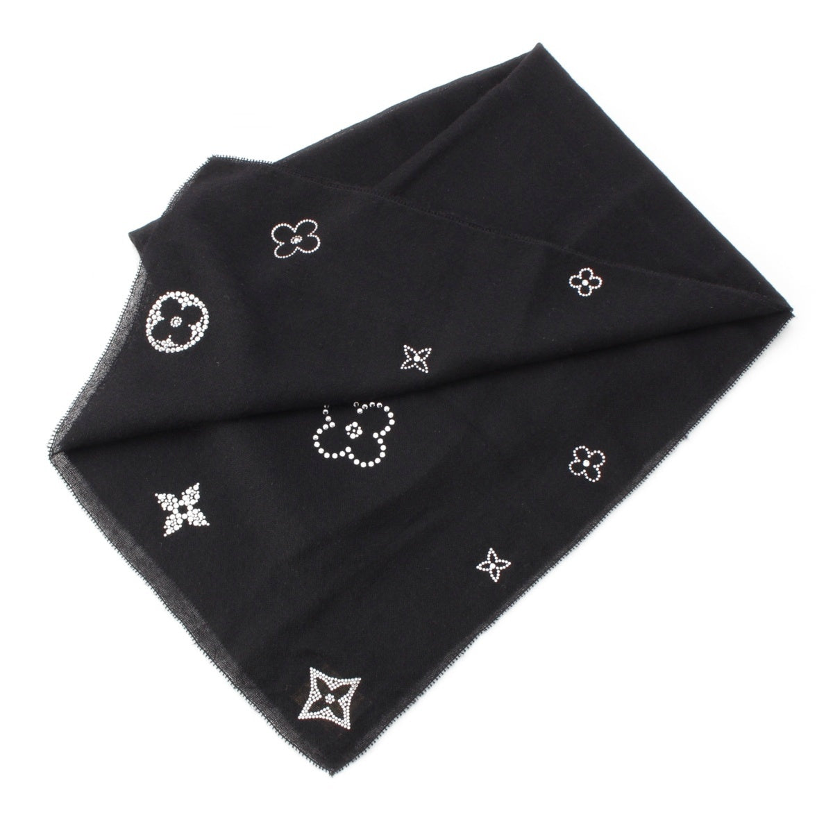 LOUIS VUITTON Etol Monte Carlo cashmere Bijoux Stall shawl M74268 black
