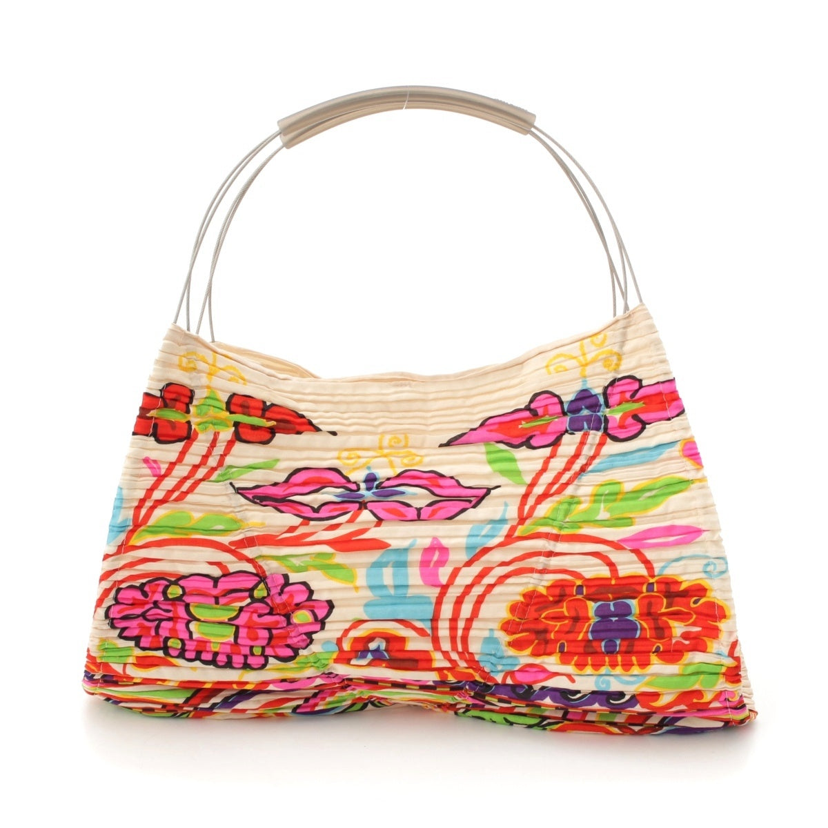 ISSEY MIYAKE Floral Flower Party Handbag IM12AG410 White multicolor