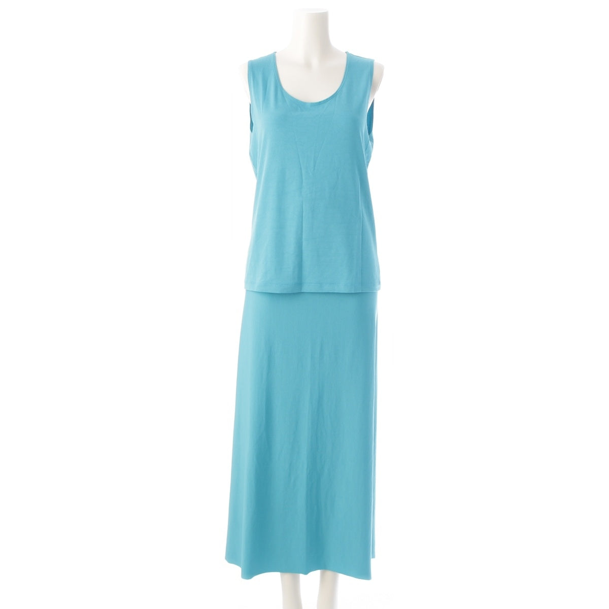 ISSEY MIYAKE Stretch sleeveless top, long Skirt setup IM12JK045/IM12JG042 Light blue 3