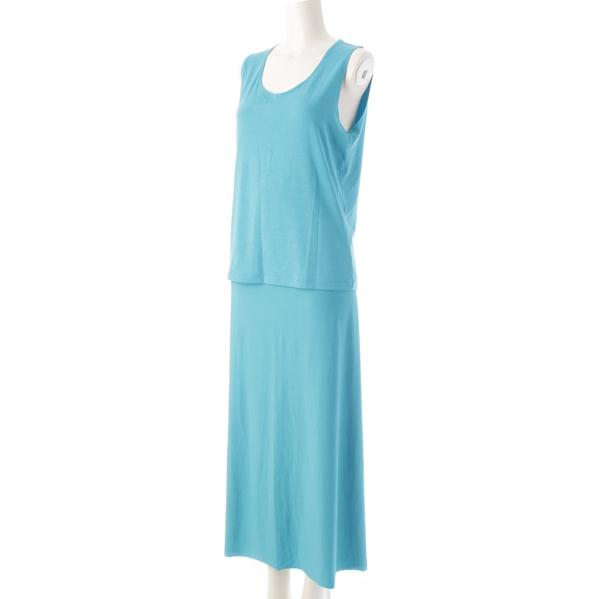 ISSEY MIYAKE Stretch sleeveless top, long Skirt setup IM12JK045/IM12JG042 Light blue 3