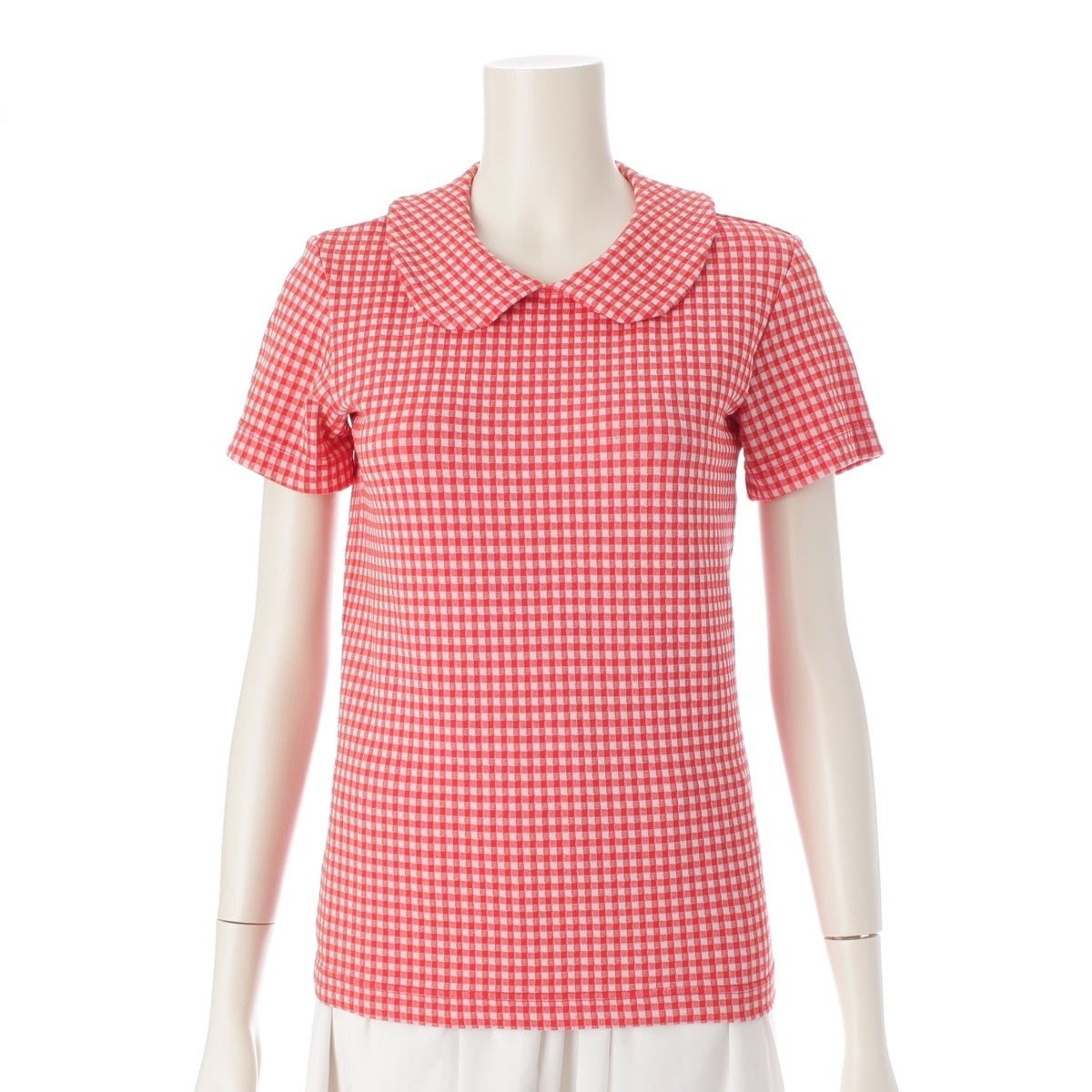 robe de chambre COMME des GARCONS Nylon Blend Body Meets Round Collar Gingham Check Cut tops RT-100050 Red