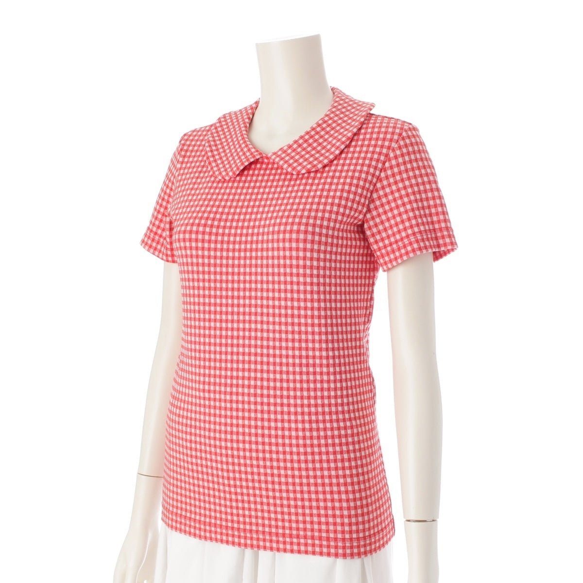 robe de chambre COMME des GARCONS Nylon Blend Body Meets Round Collar Gingham Check Cut tops RT-100050 Red