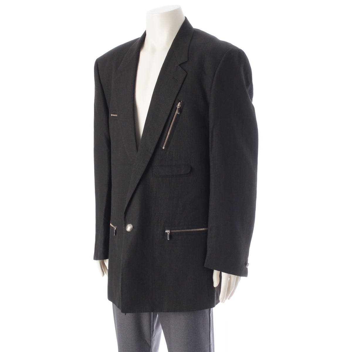 VERSACE Zipper Single tailored jacket black 52