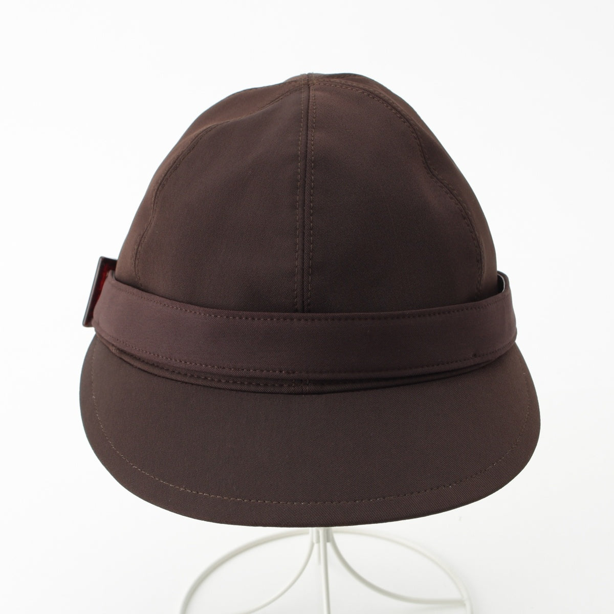 PRADA Nylon Belt strap Casquette hat Brown L