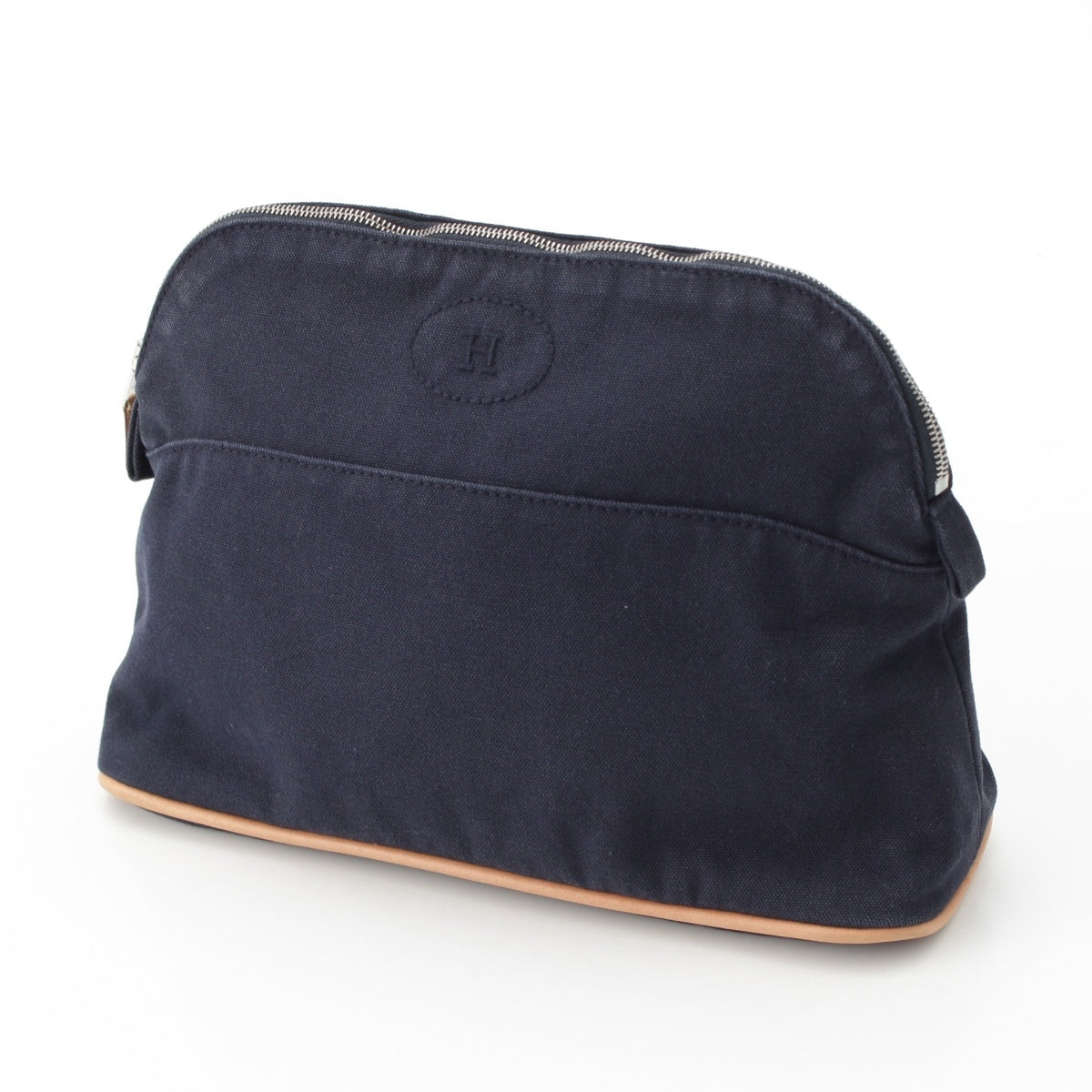HERMES Bored Canvas Mini Pouch accessory case Navy