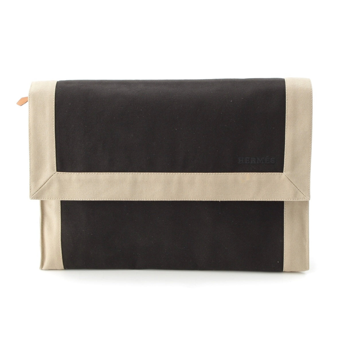 HERMES canvas Tapidocel with pouch Clutch bag black