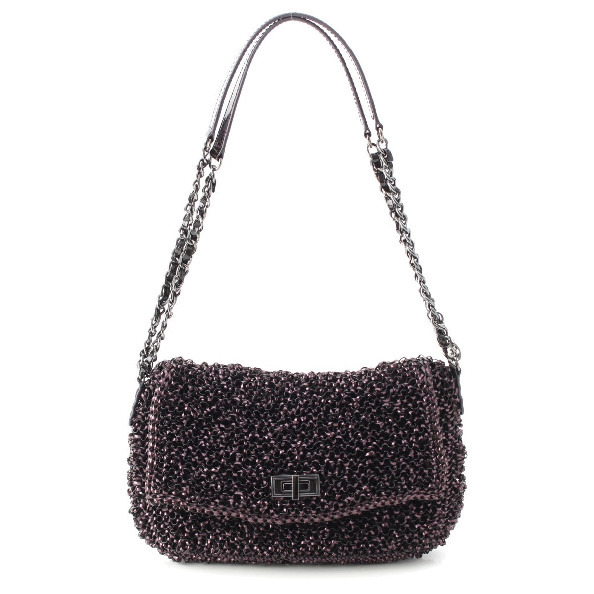 ANTEPRIMA LUCCHETTO padlock Wire Double Chain Shoulder Bag purple