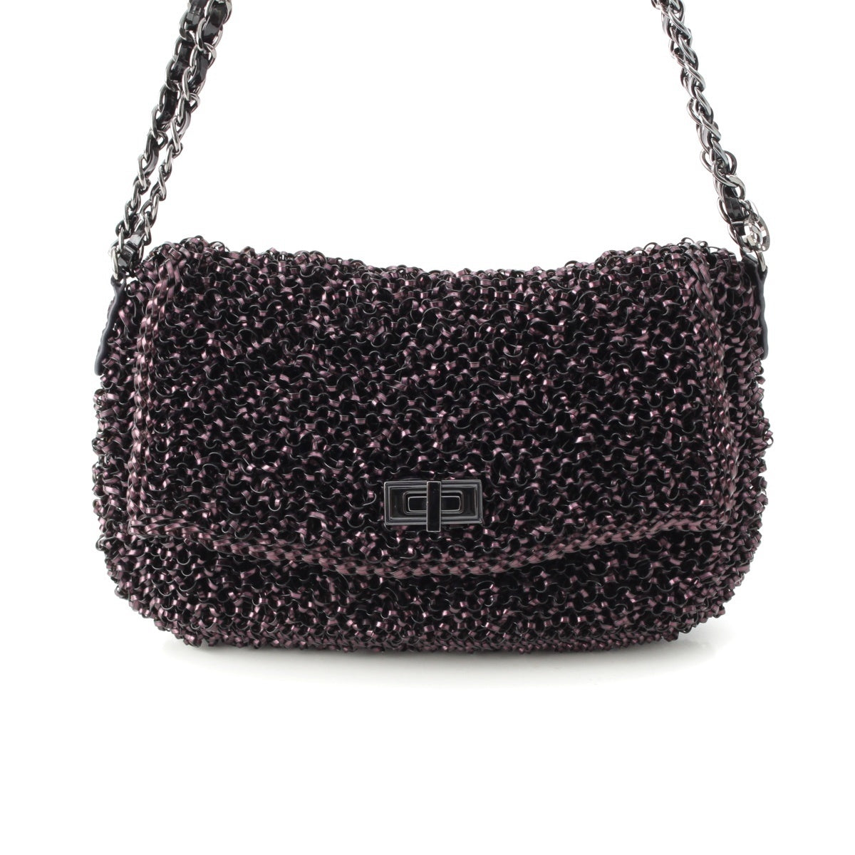 ANTEPRIMA LUCCHETTO padlock Wire Double Chain Shoulder Bag purple