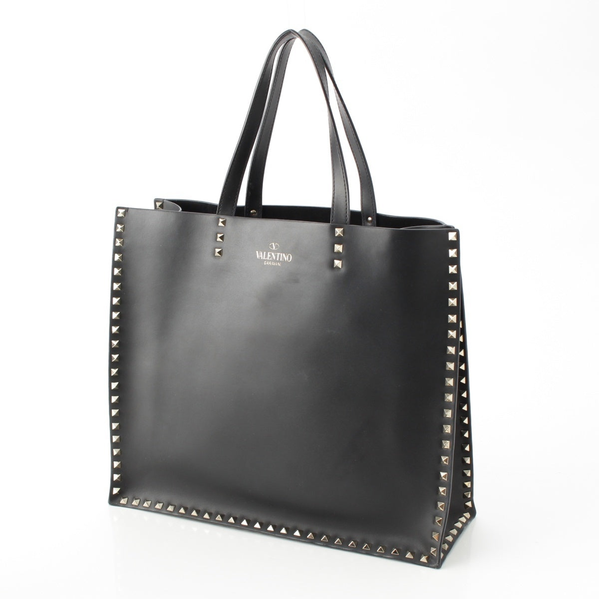 VALENTINO leather Rockstud Logo 2-Way Shoulder Bag Tote Bag black
