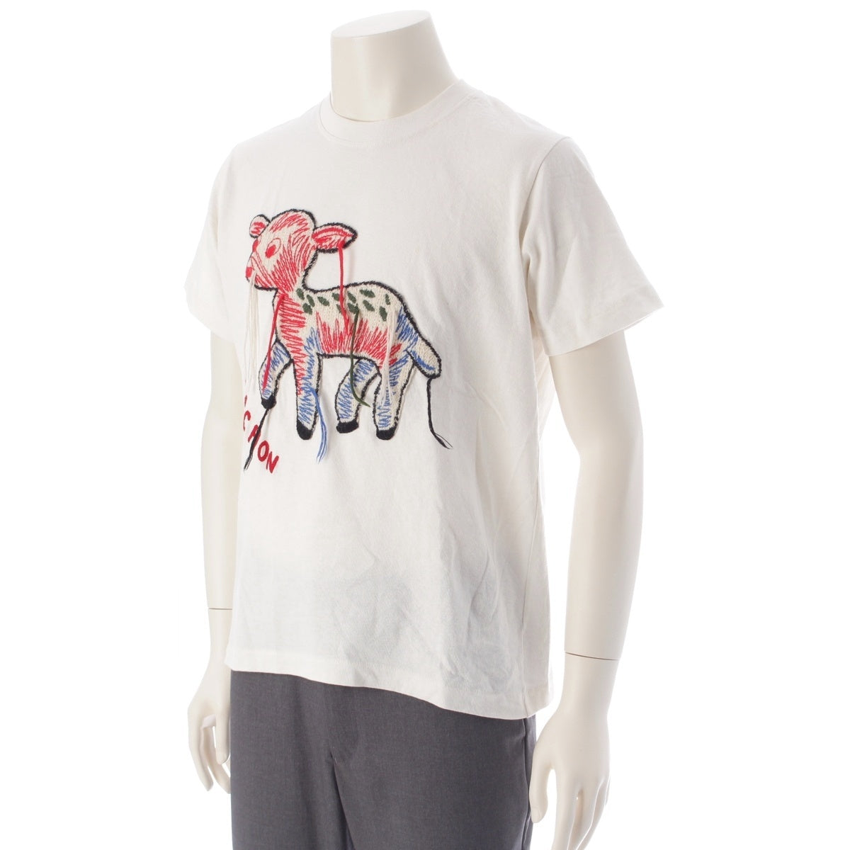 GUCCI bichon pigeon cotton Stitch Animals Short sleeve T-shirt Back logo white M