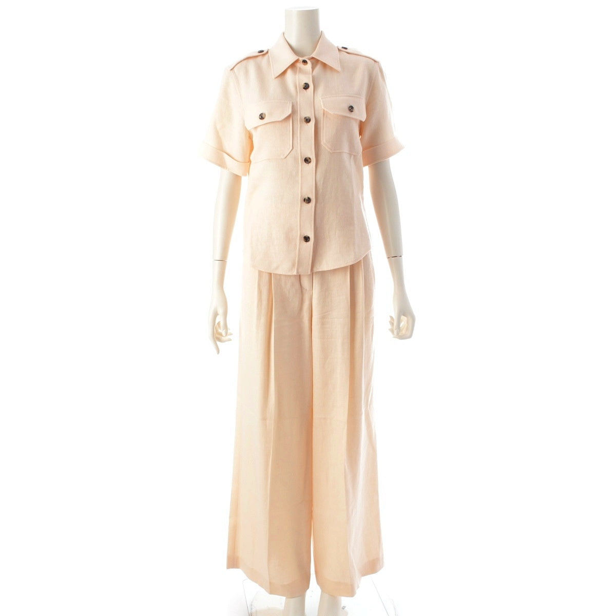 Loro Piana Annalisa Linen Wool Pants setup Tops Bottoms FAM7333/FAN1468 pink 36/38