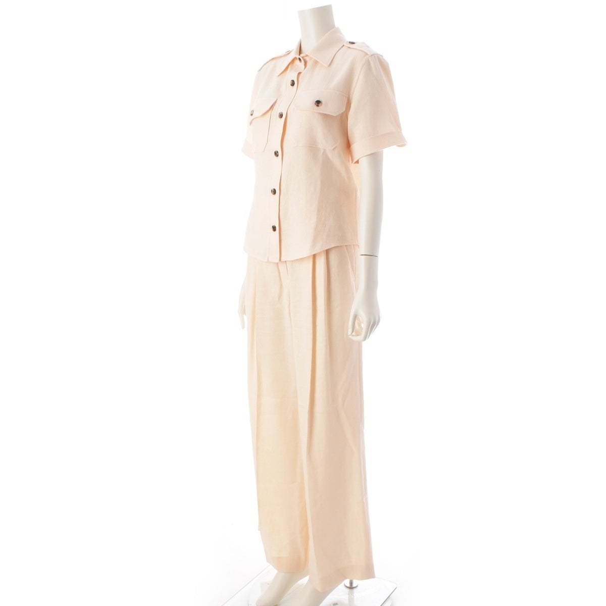 Loro Piana Annalisa Linen Wool Pants setup Tops Bottoms FAM7333/FAN1468 pink 36/38