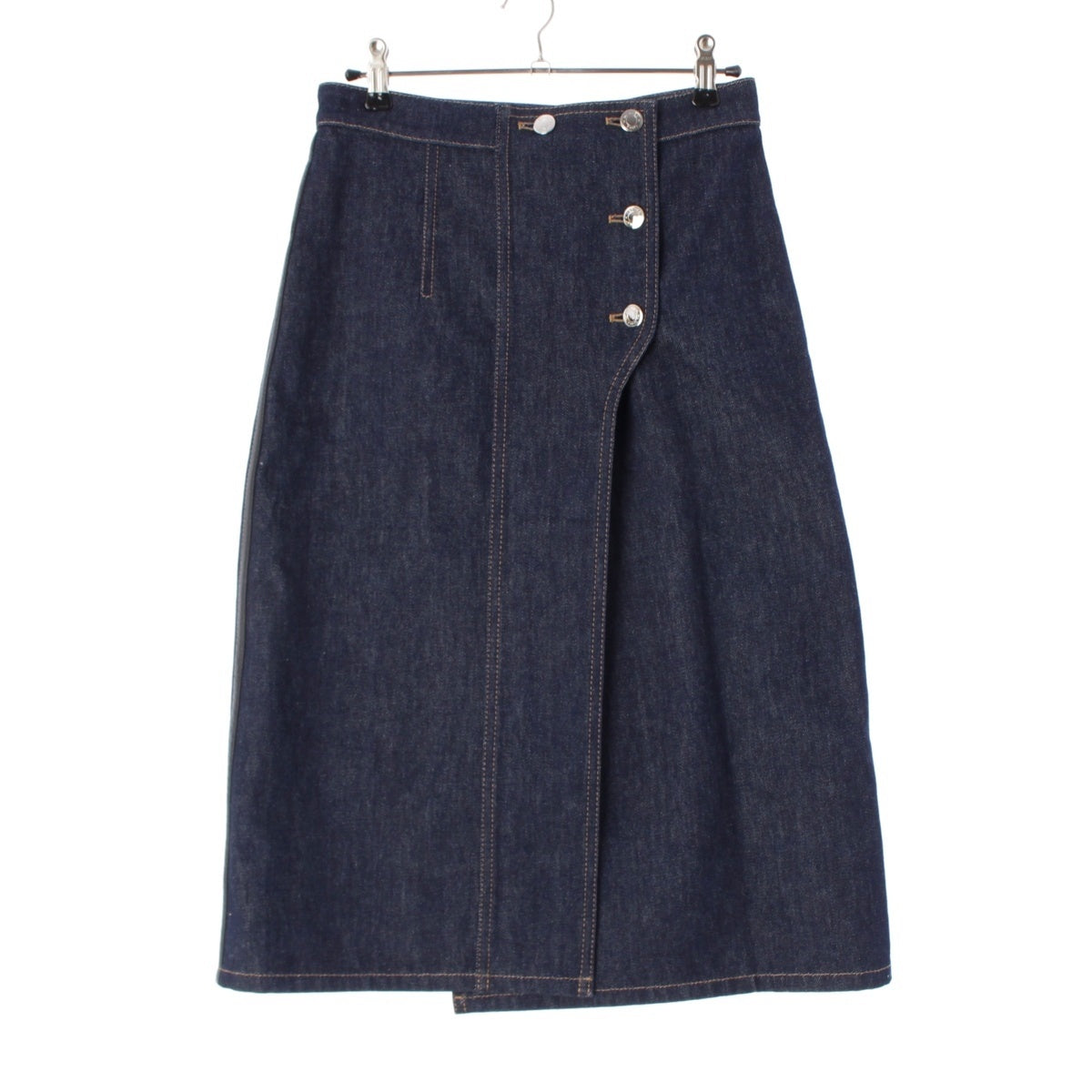HERMES Serie Button Denim Wrap Skirt skirt Indigo 34
