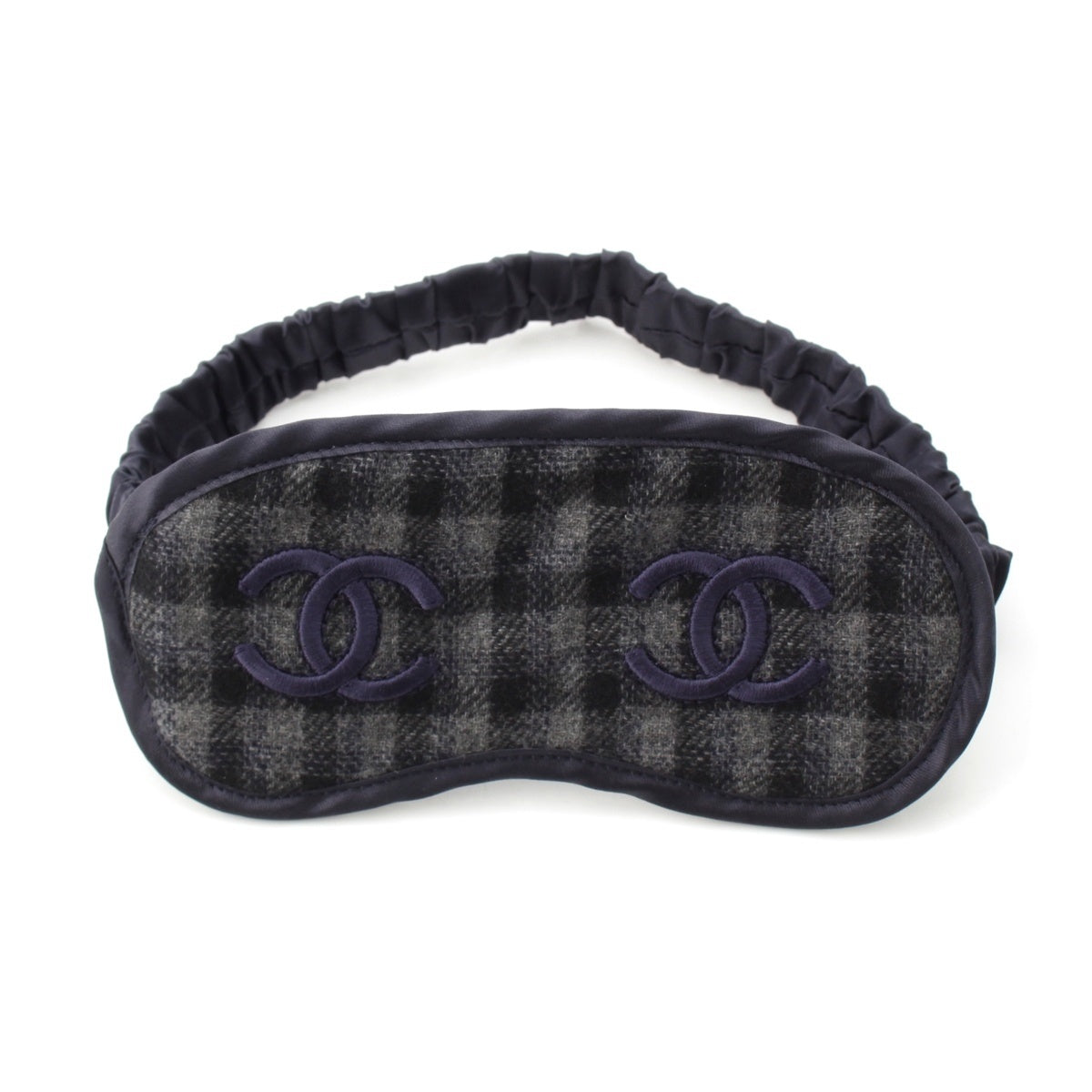 CHANEL wool COCO Mark Eye Mask Accessory gray