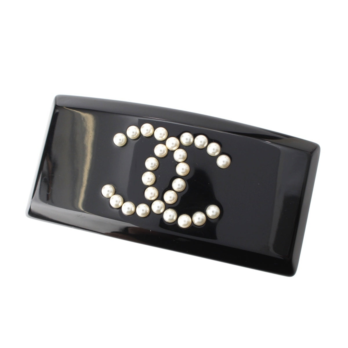 CHANEL 08P COCO Mark Pearl Valletta hair accessory Black White
