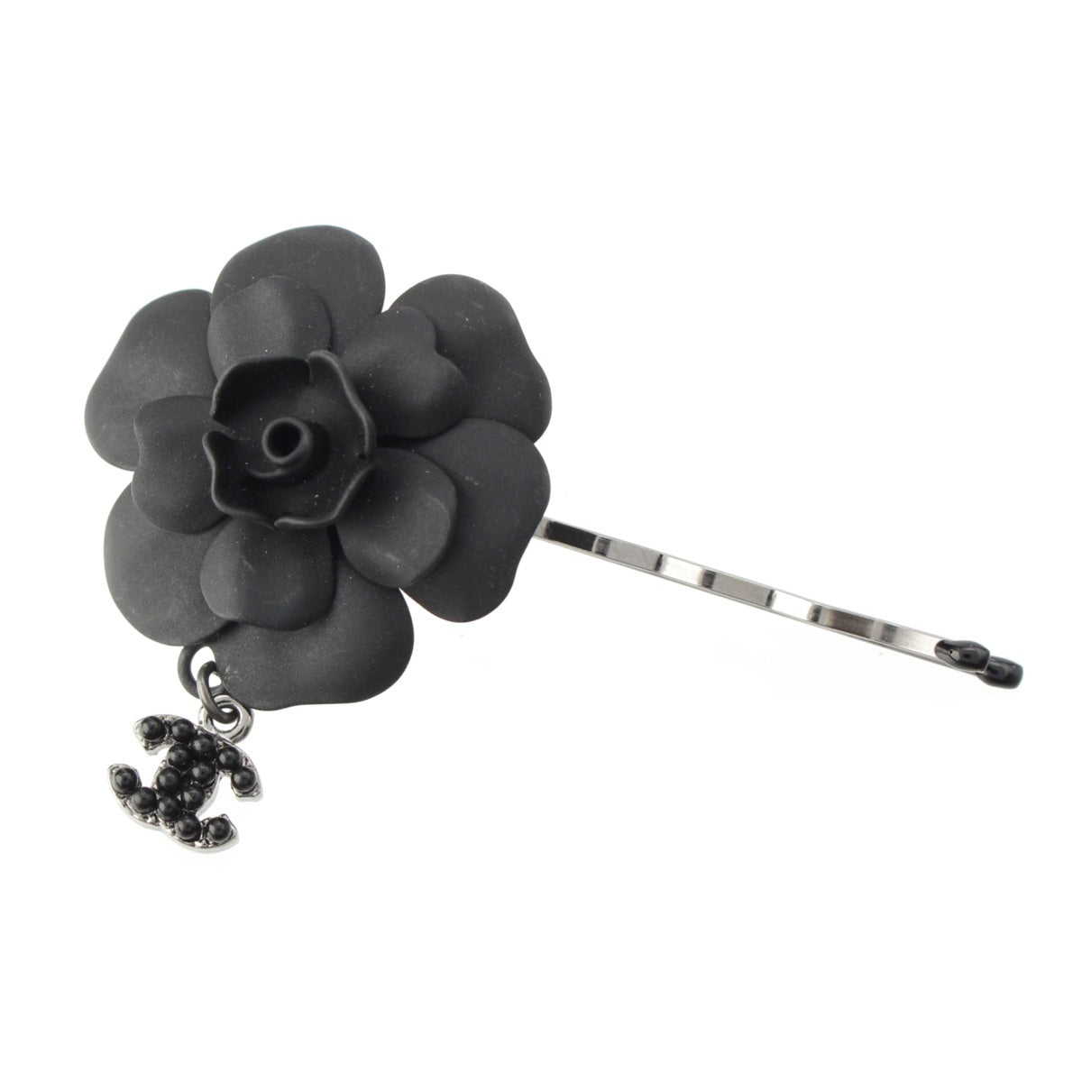 CHANEL 09A COCO Mark Camellia Hairpin hair accessory black