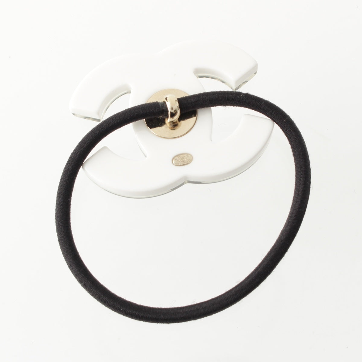 CHANEL 16B COCO logo hair tie hair accessory black