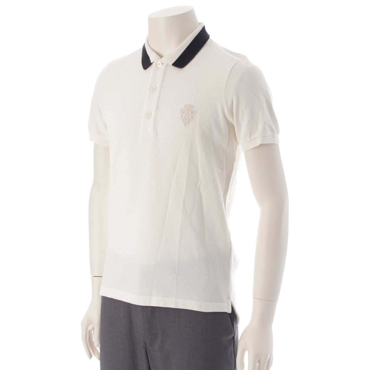 GUCCI cotton logo emblem Polo shirt white M