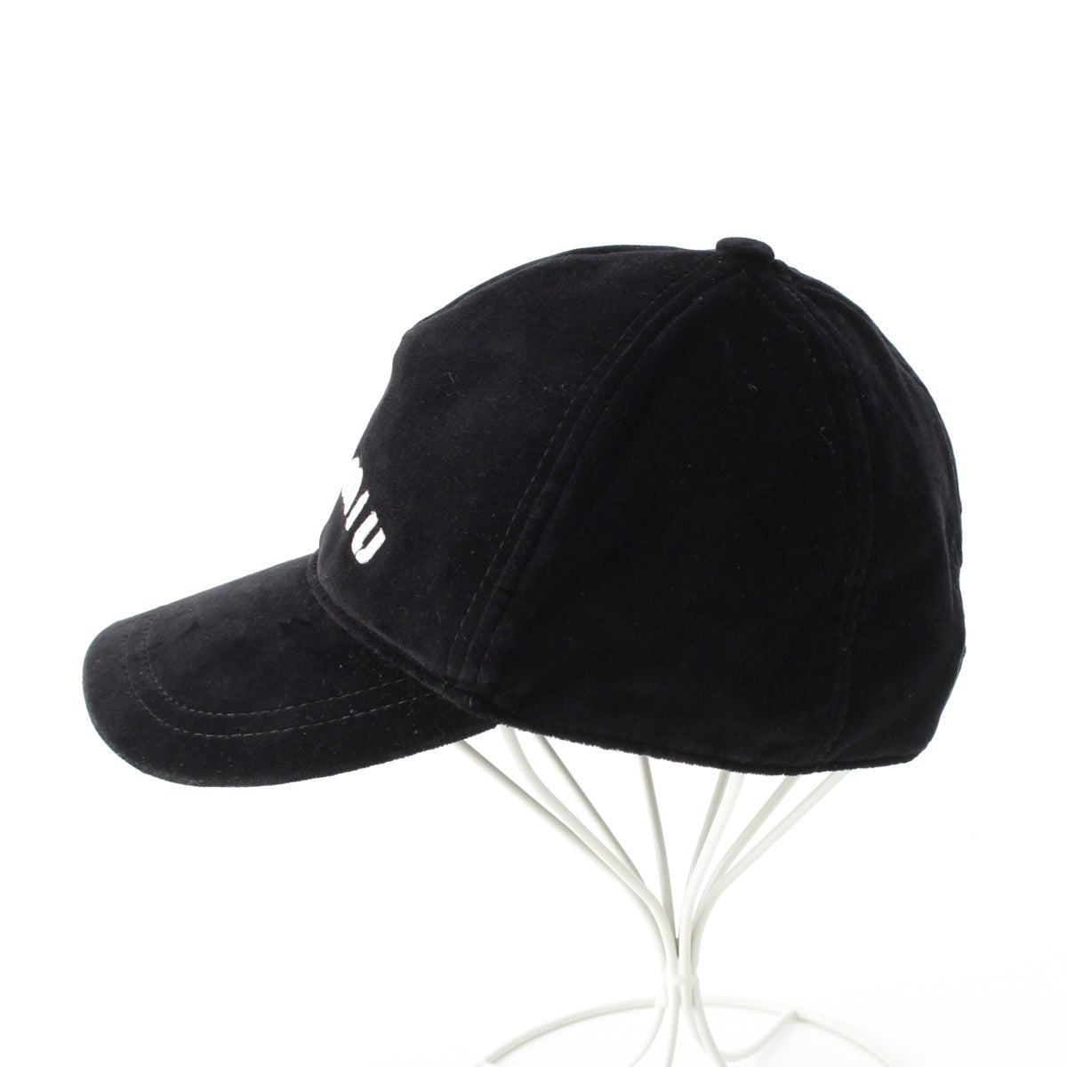 MIUMIU Velor logo baseball cap hat 5HC179 black S
