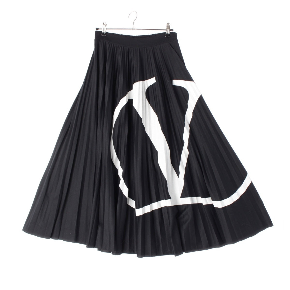 VALENTINO Logo Print Pleated skirt black S