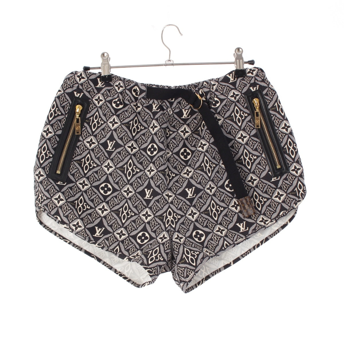 LOUIS VUITTON Nylon Monogram Short Pants Bottoms RW211A black 34