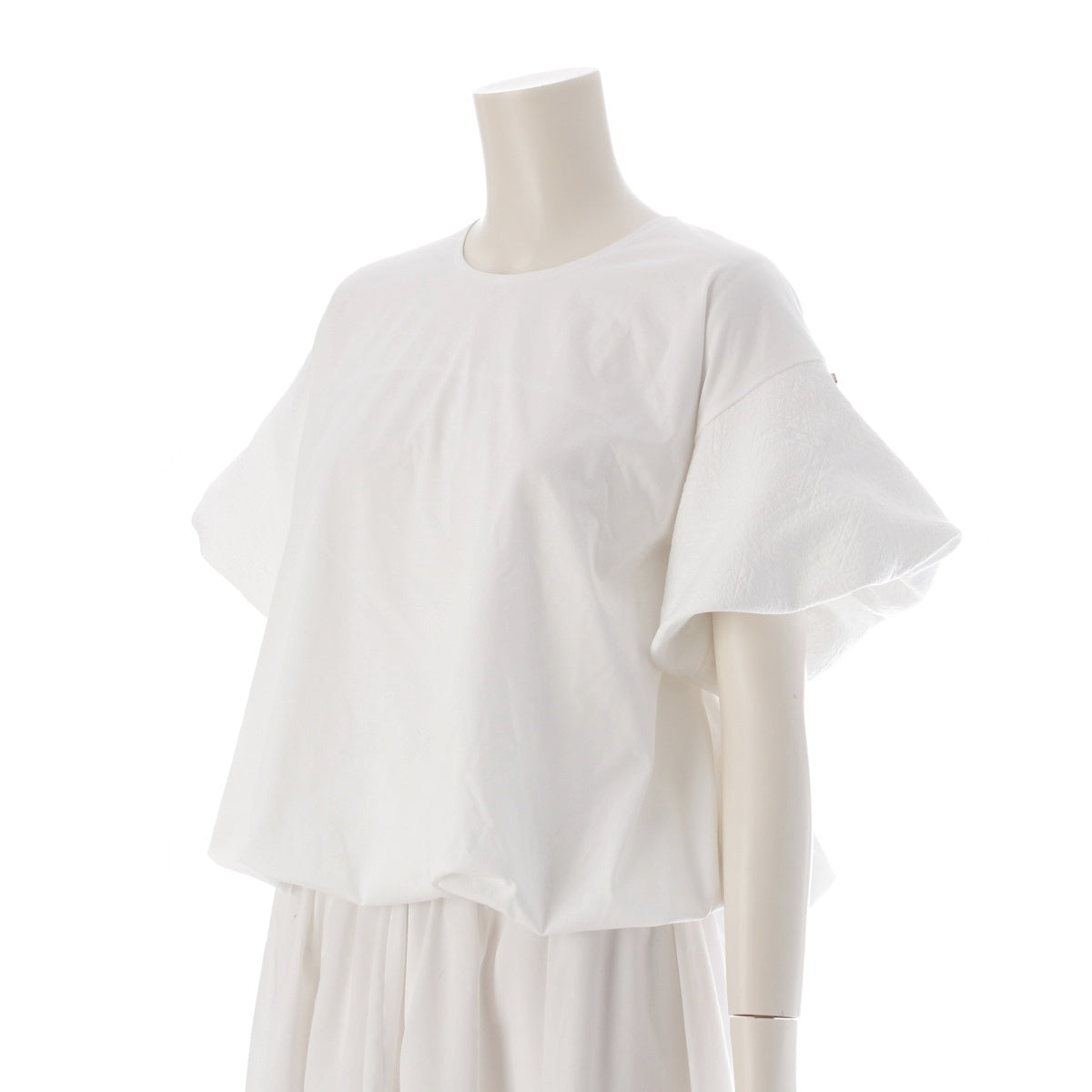 TATRAS Balloon Short Sleeve Double Face blouse tops LTAT25S8667 white 2