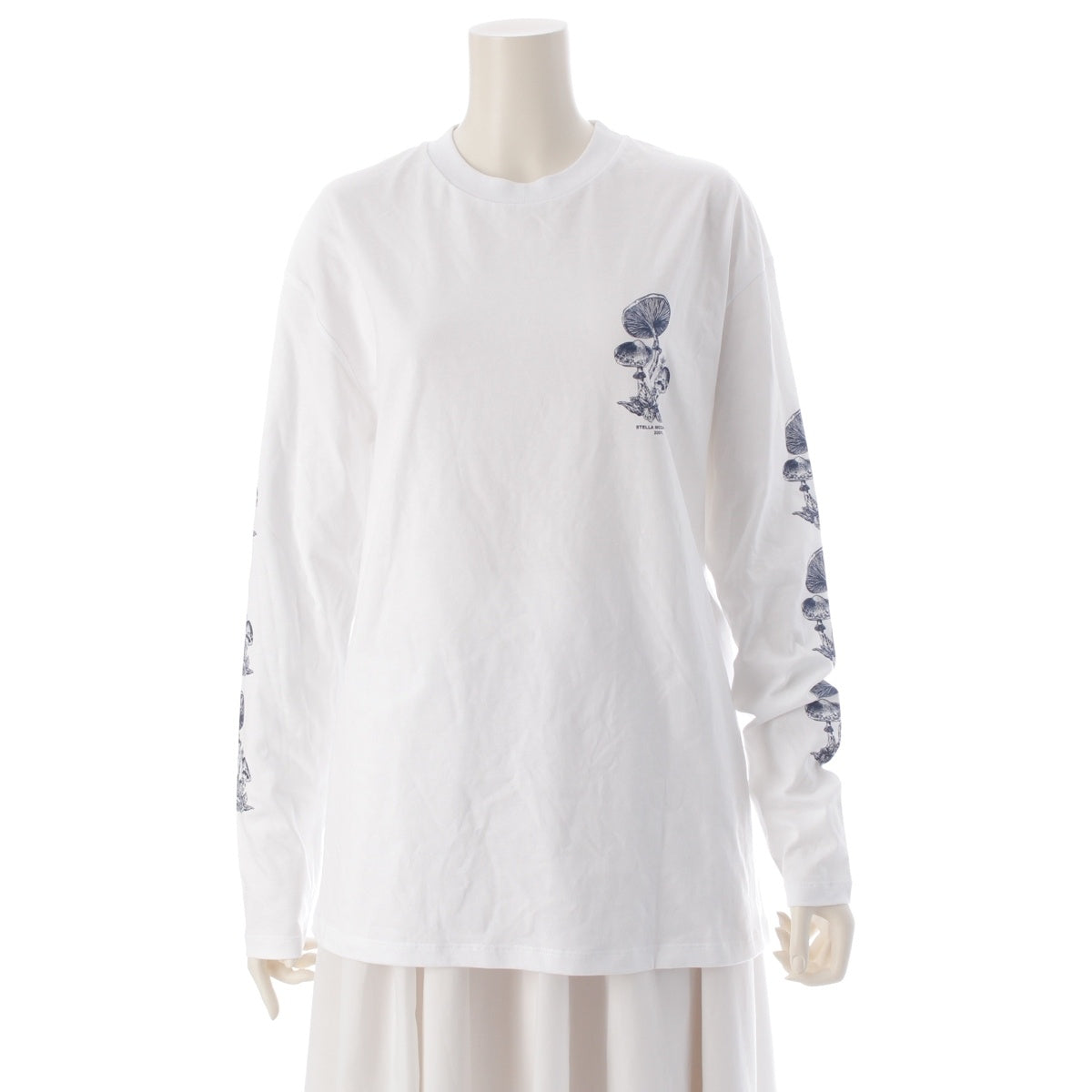 Stella McCartney cotton Printed Long Tee Long-sleeved T-shirt tops white S