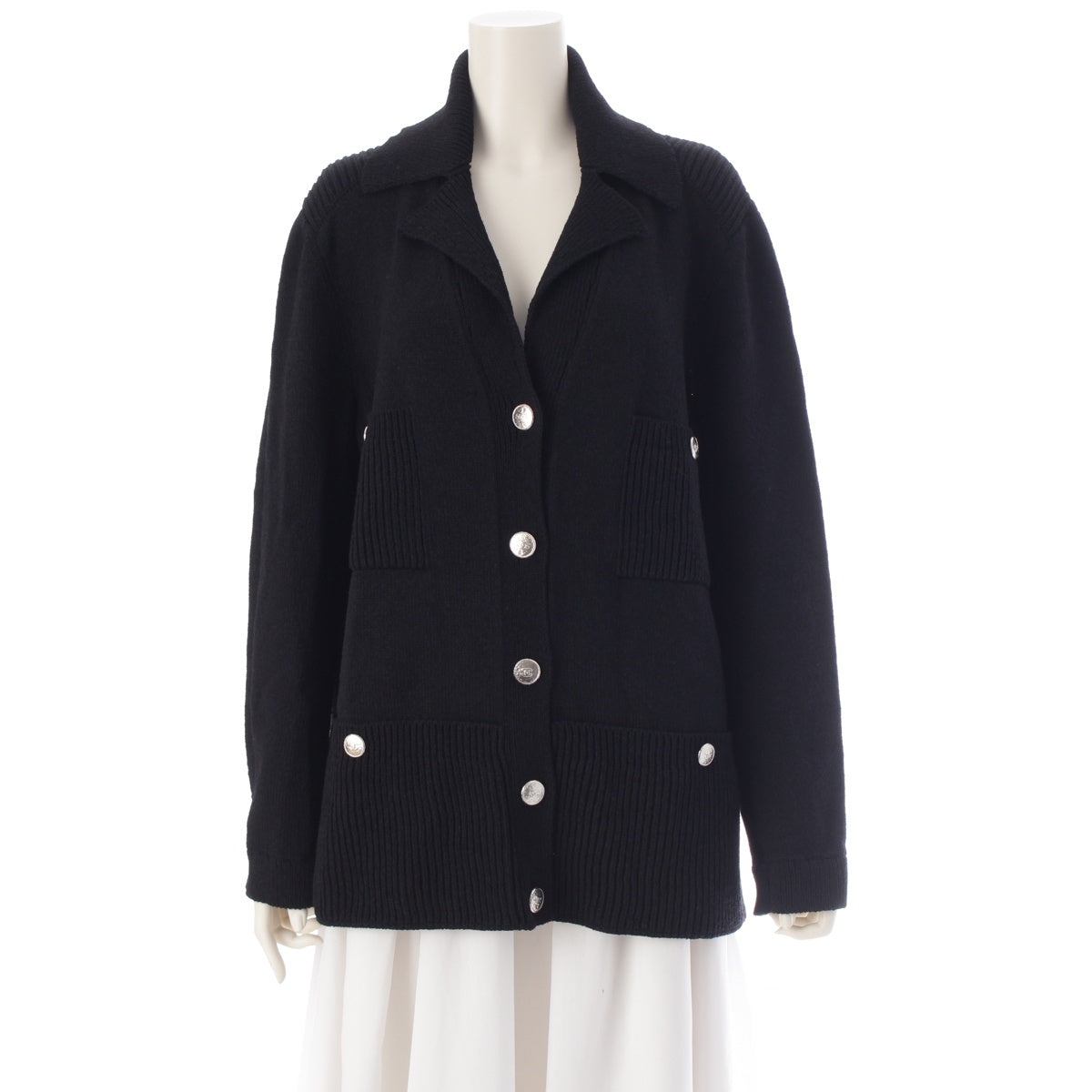 CHANEL 25K knit cardigan Jacket P78452 black 40