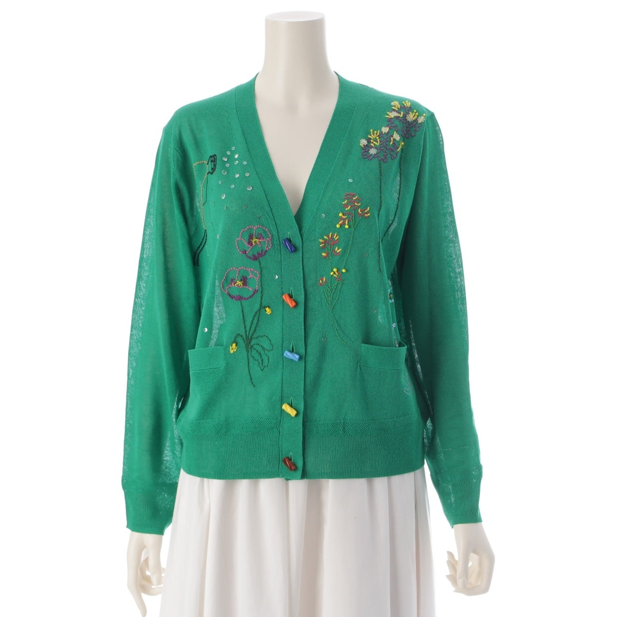 MUVEIL Gardening Embroidery cardigan MA251KCD001 green 36
