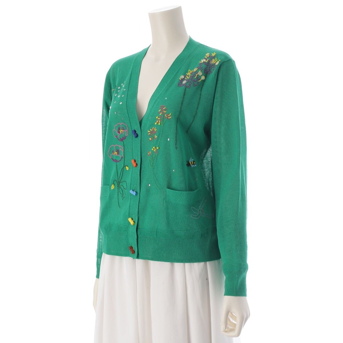 MUVEIL Gardening Embroidery cardigan MA251KCD001 green 36