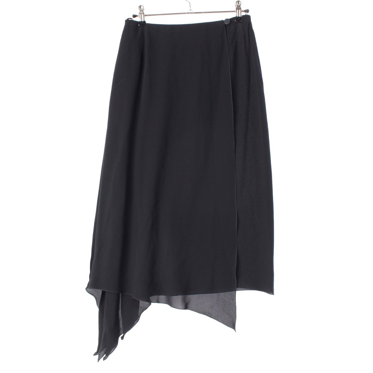 CHANEL silk COCO Mark Roll skirt P13253 black 38