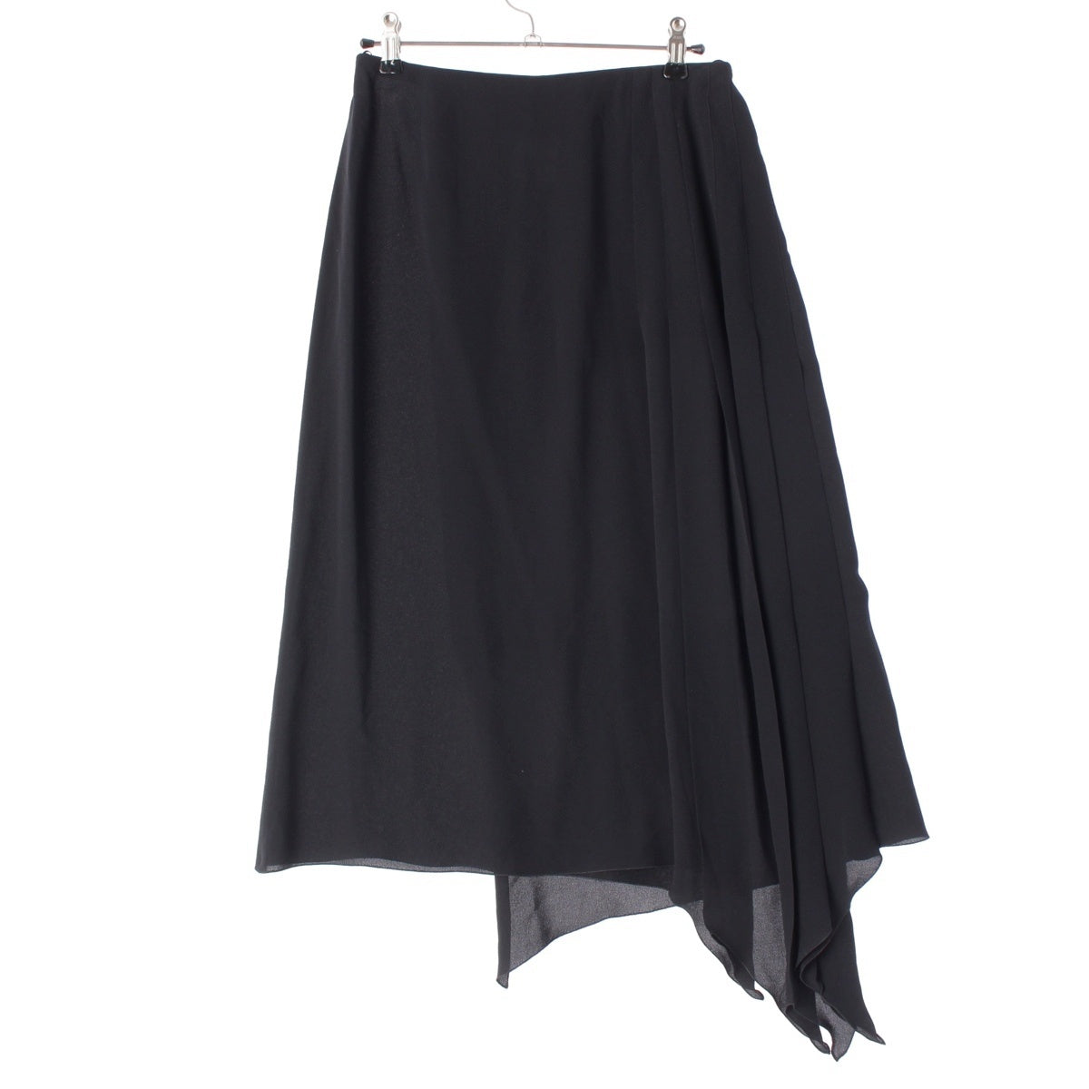 CHANEL silk COCO Mark Roll skirt P13253 black 38