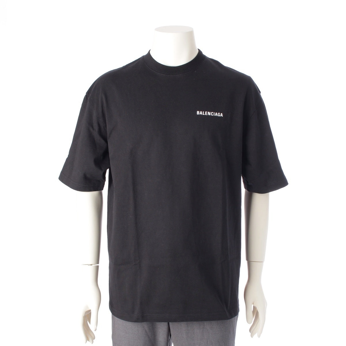BALENCIAGA cotton logo Short sleeve T-shirt tops 612966 black XXS