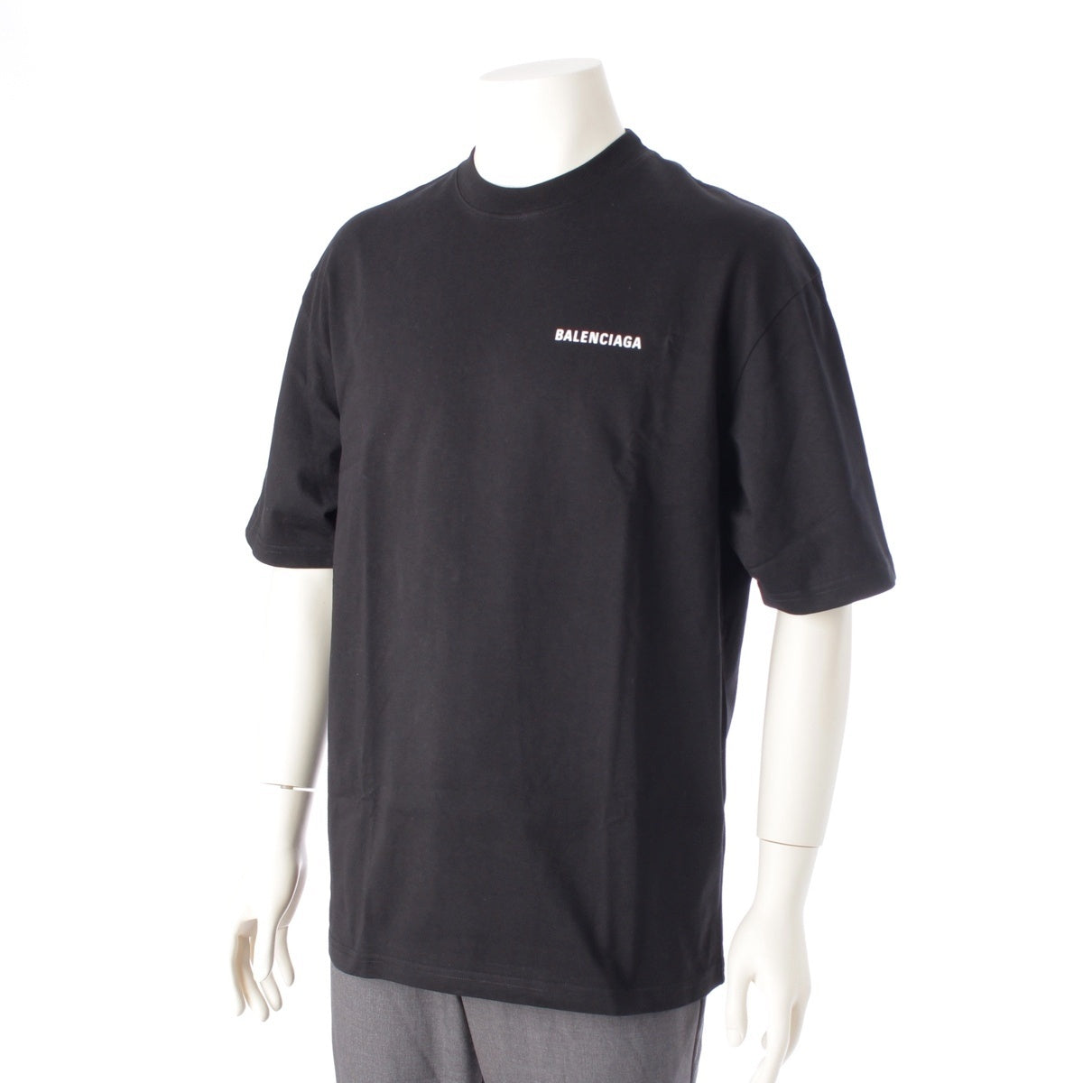 BALENCIAGA cotton logo Short sleeve T-shirt tops 612966 black XXS