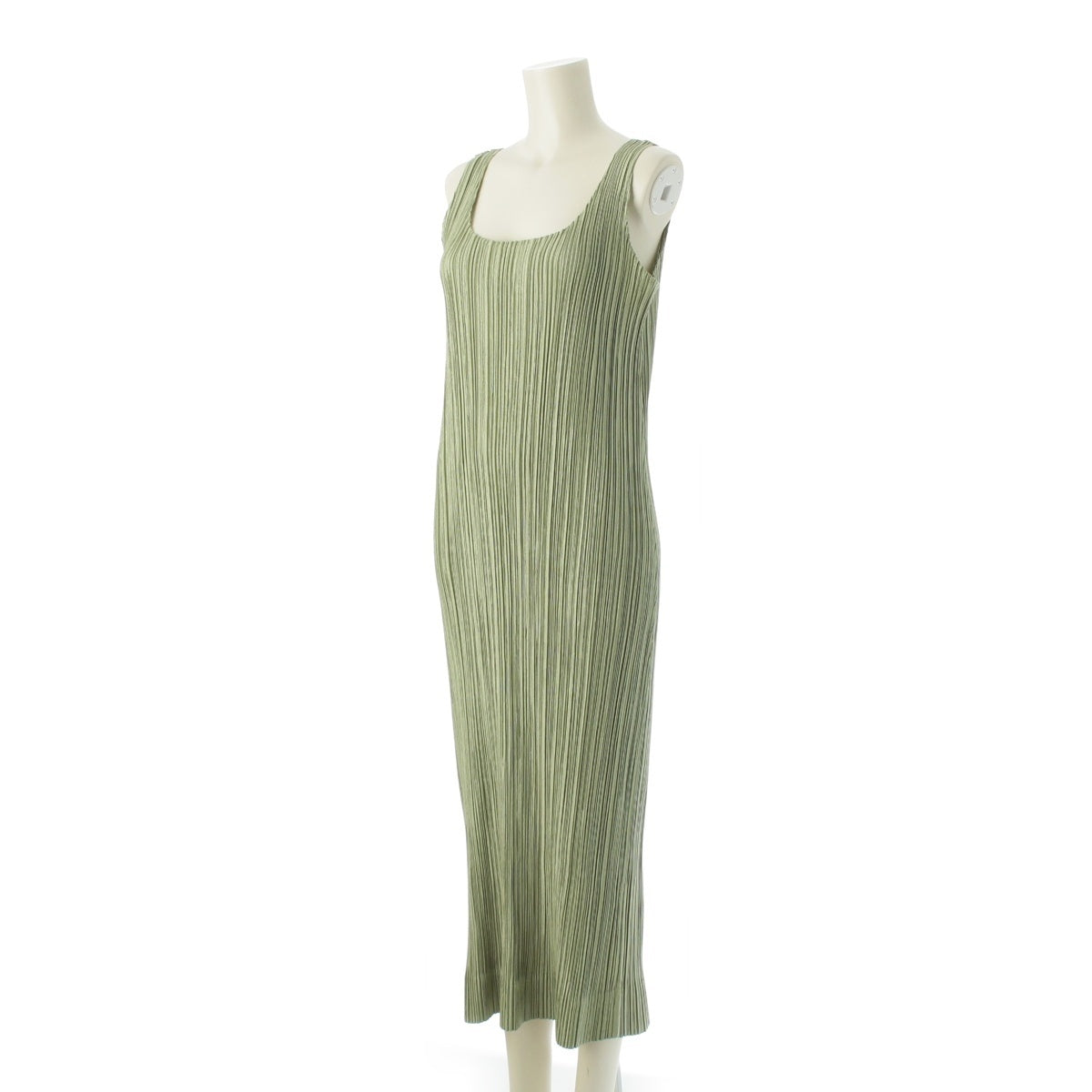 PLEATS PLEASE ISSEY  Long sleeveless one piece dress PP83-JH205 Light green 4
