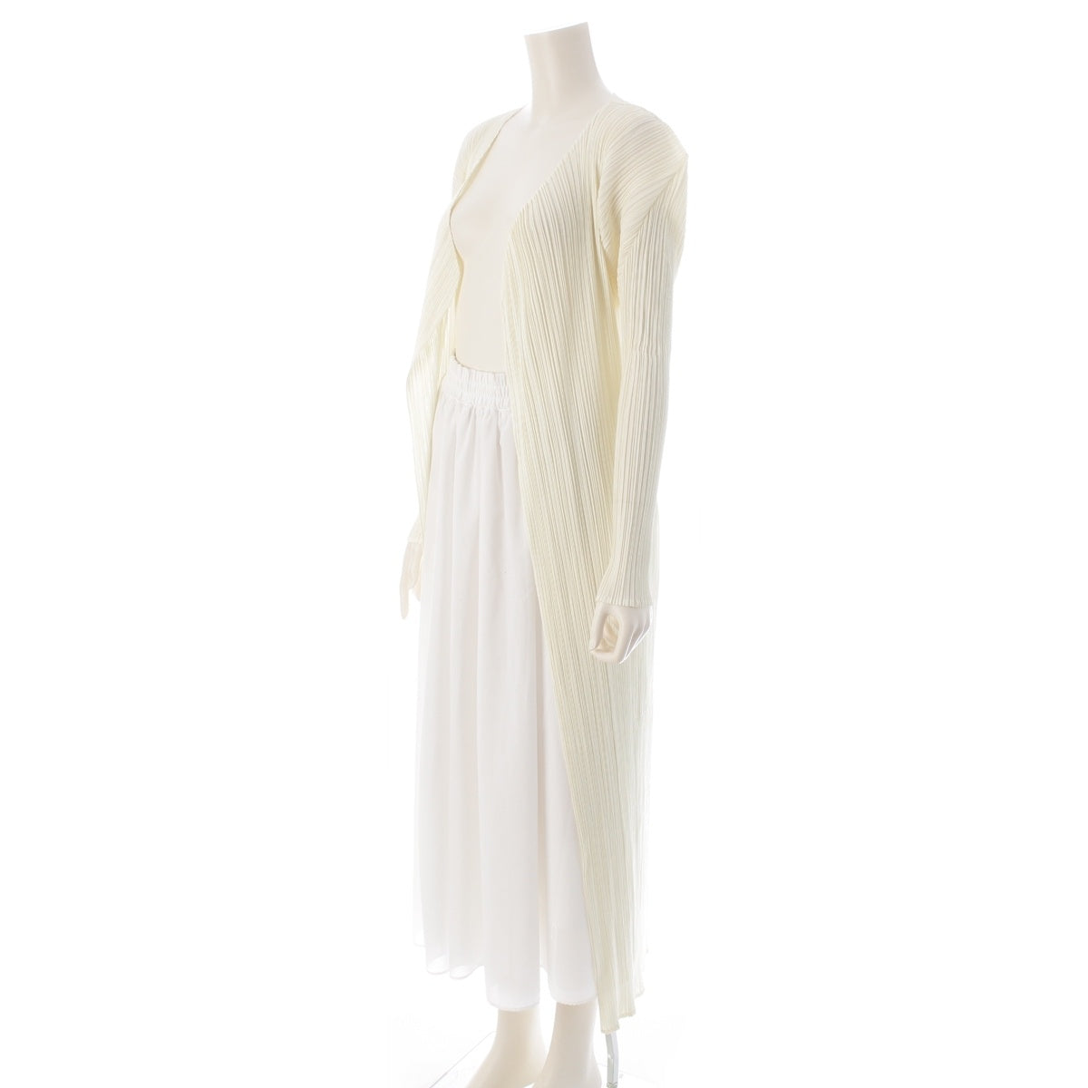 PLEATS PLEASE ISSEY  Buttonless long sleeves cardigan tops PP04-JH617 Ivory 4