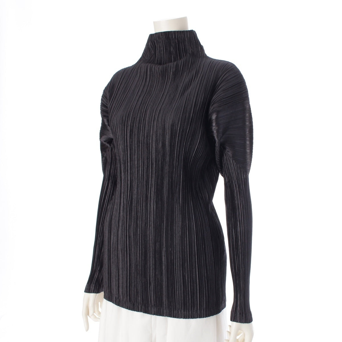 ISSEY MIYAKE Long sleeves, bottle neck tops IM84-JJ903 Metallic Shiny Black L