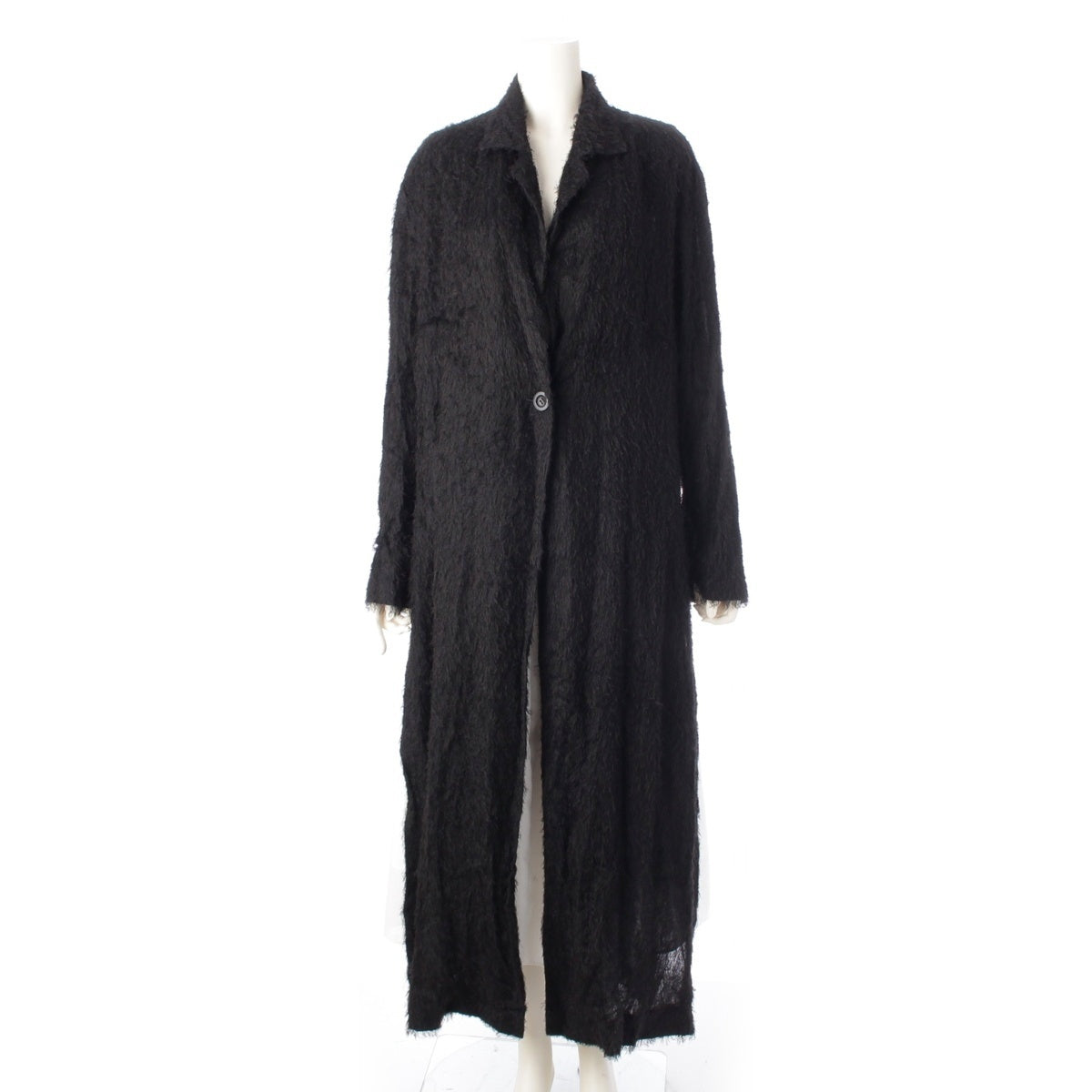 ISSEY MIYAKE Rayon acetate Shaggy Chester Long coat outer IM91-FA007 black L