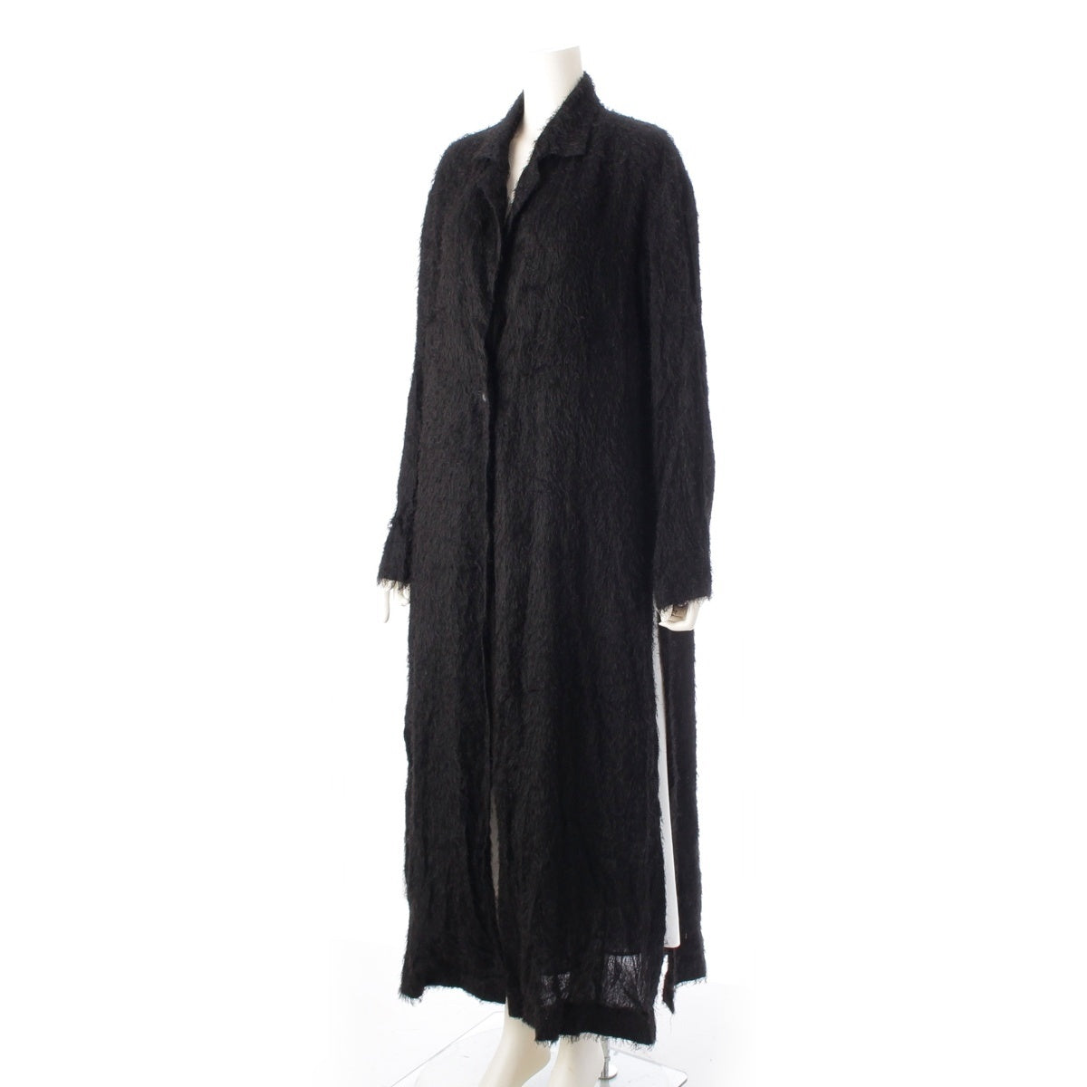 ISSEY MIYAKE Rayon acetate Shaggy Chester Long coat outer IM91-FA007 black L