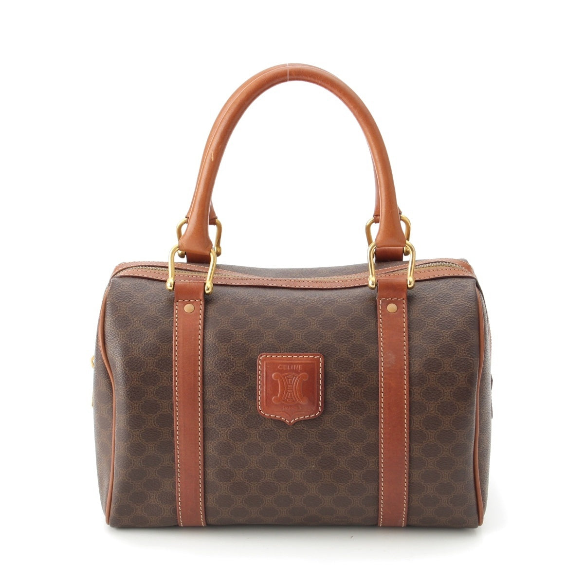CELINE Macadam Mini Boston Handbag Brown