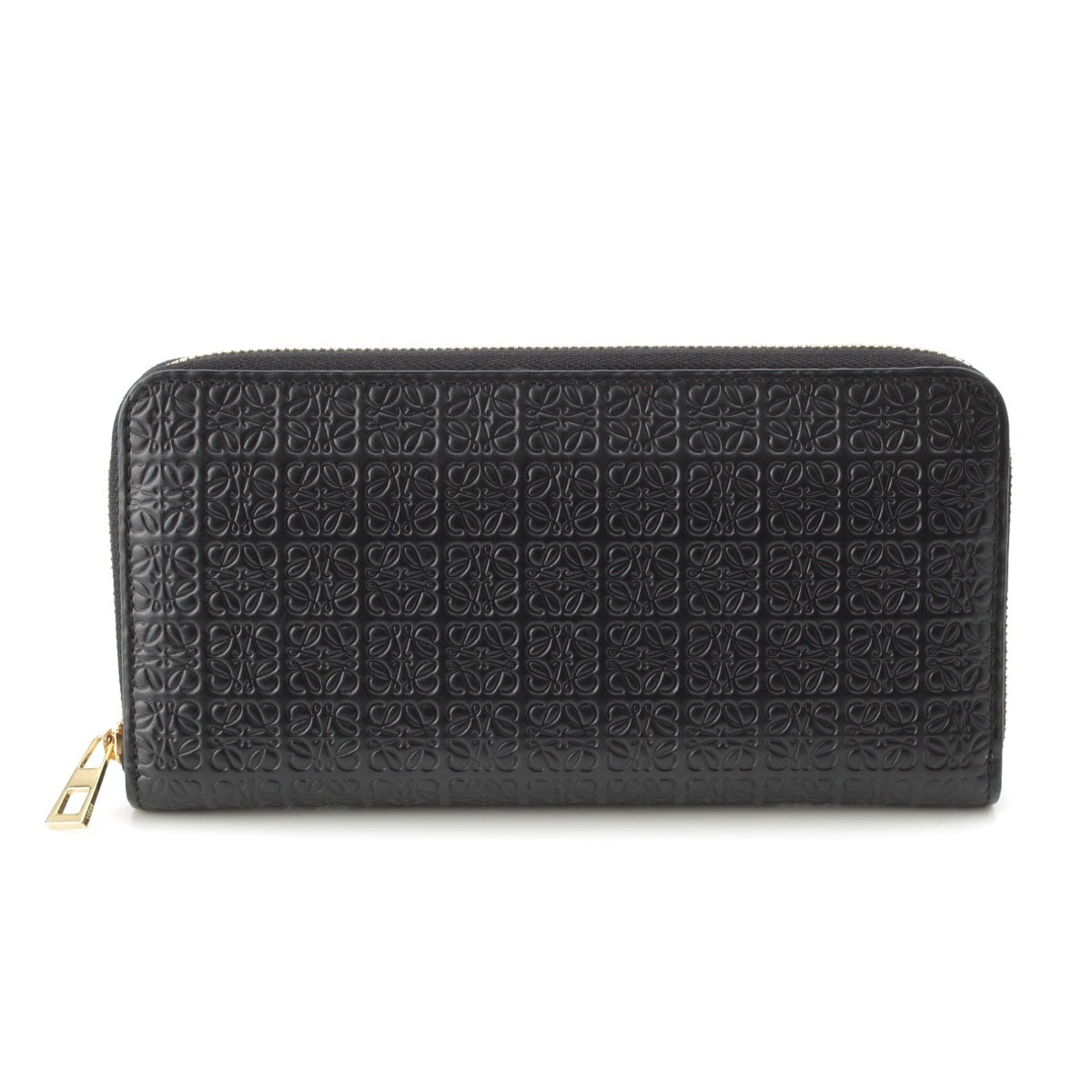 LOEWE leather Repeat Anagram Zip Around Purse Wallet black
